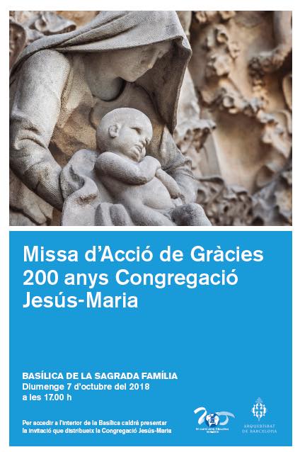 Missa d’Acció de Gràcies 200 anys Congregació Jesús-Maria